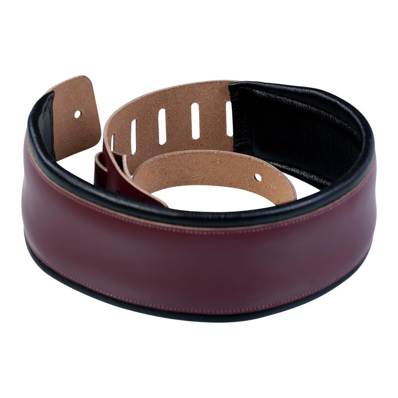 Levy's Leathers 3" Leather Guitar Strap with Foam Padding and Garment Leather Backing; Burgundy (DM1PD-BRG) - Image 3
